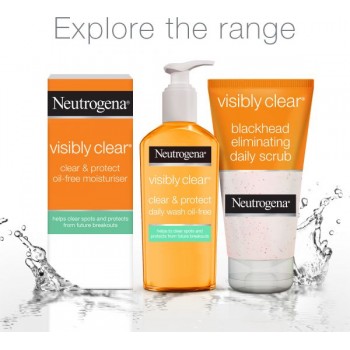 نيوتروجينا، غسول للوجه، فيزيبلي كلير، نقاء وحماية، مرطب خال من الزيوت، 200 مل